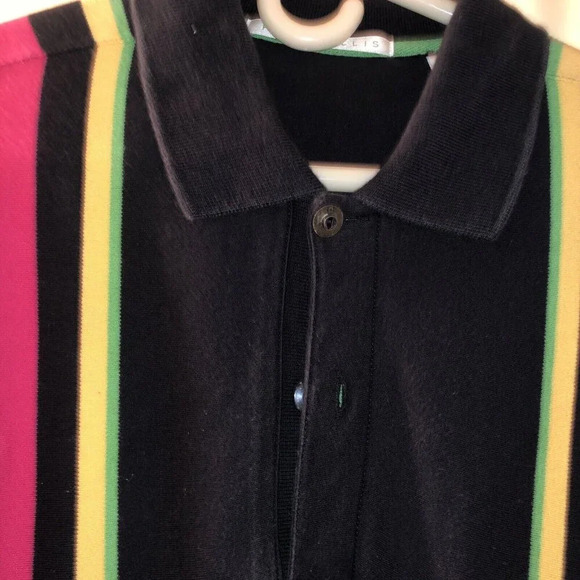 Vintage Polo Perry Ellis Rugby Shirt Mens Oversized Striped Y2K Size L - Picture 4 of 4